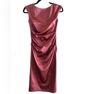 Betsy & Adam Ruched Satin Dress